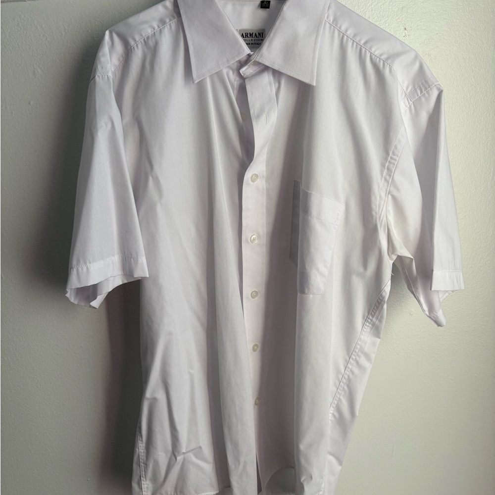 Armani Collezioni White Casual Button Down Shirt